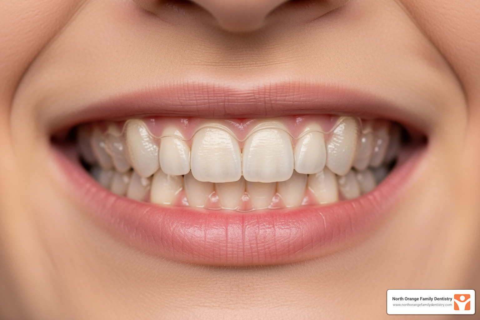 a clear retainer on a model of teeth - clear aligners