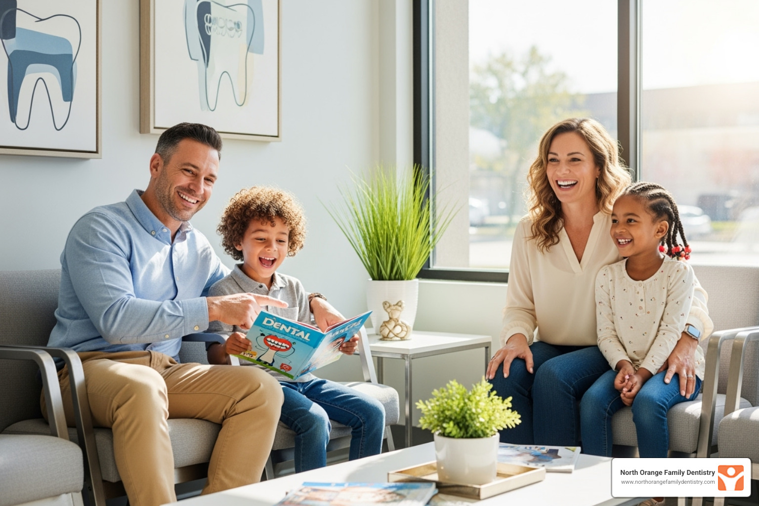 Image of a family smiling, highlighting affordable care - cost of dental bonding without insurance
