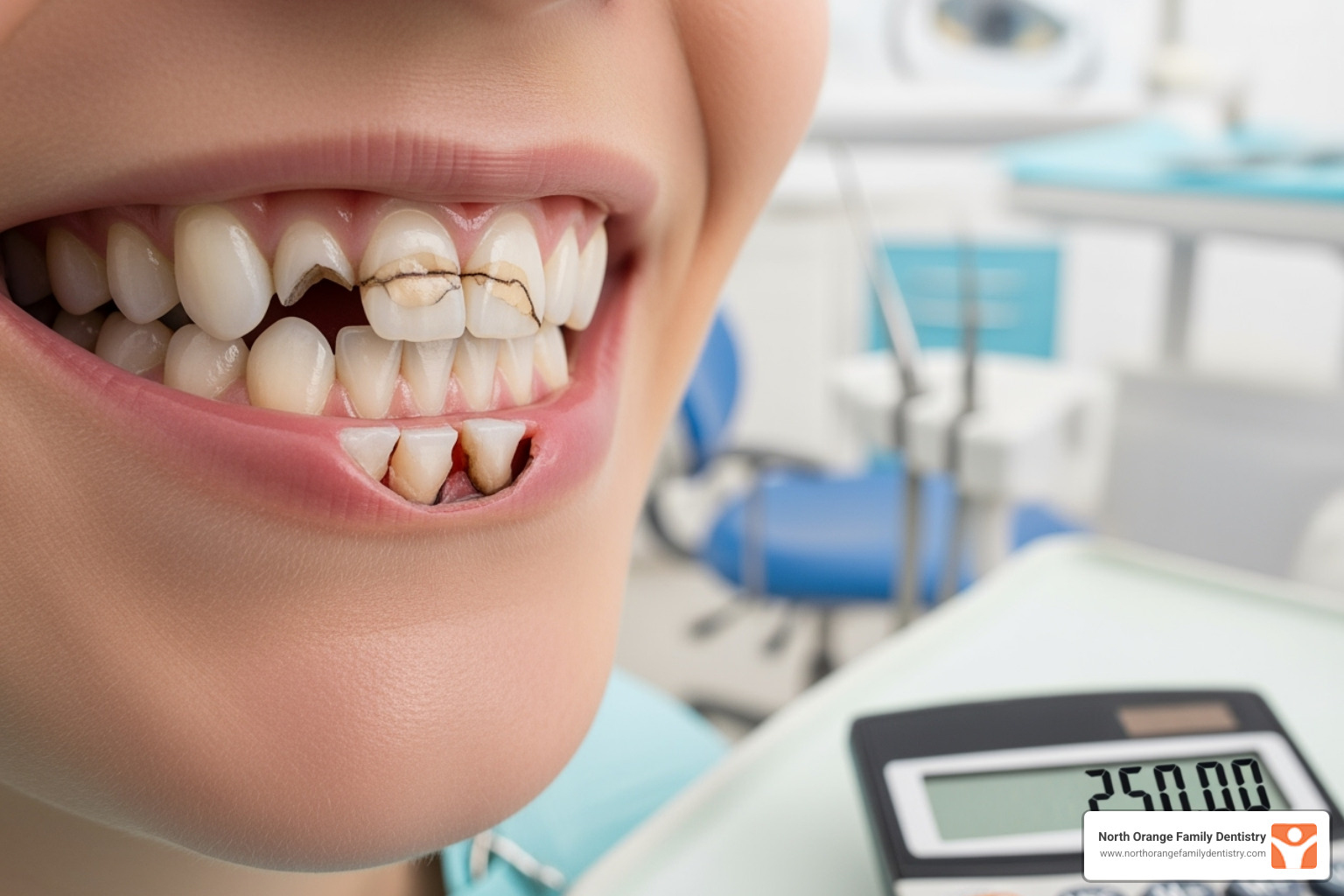 smiling family - broken tooth repair cost