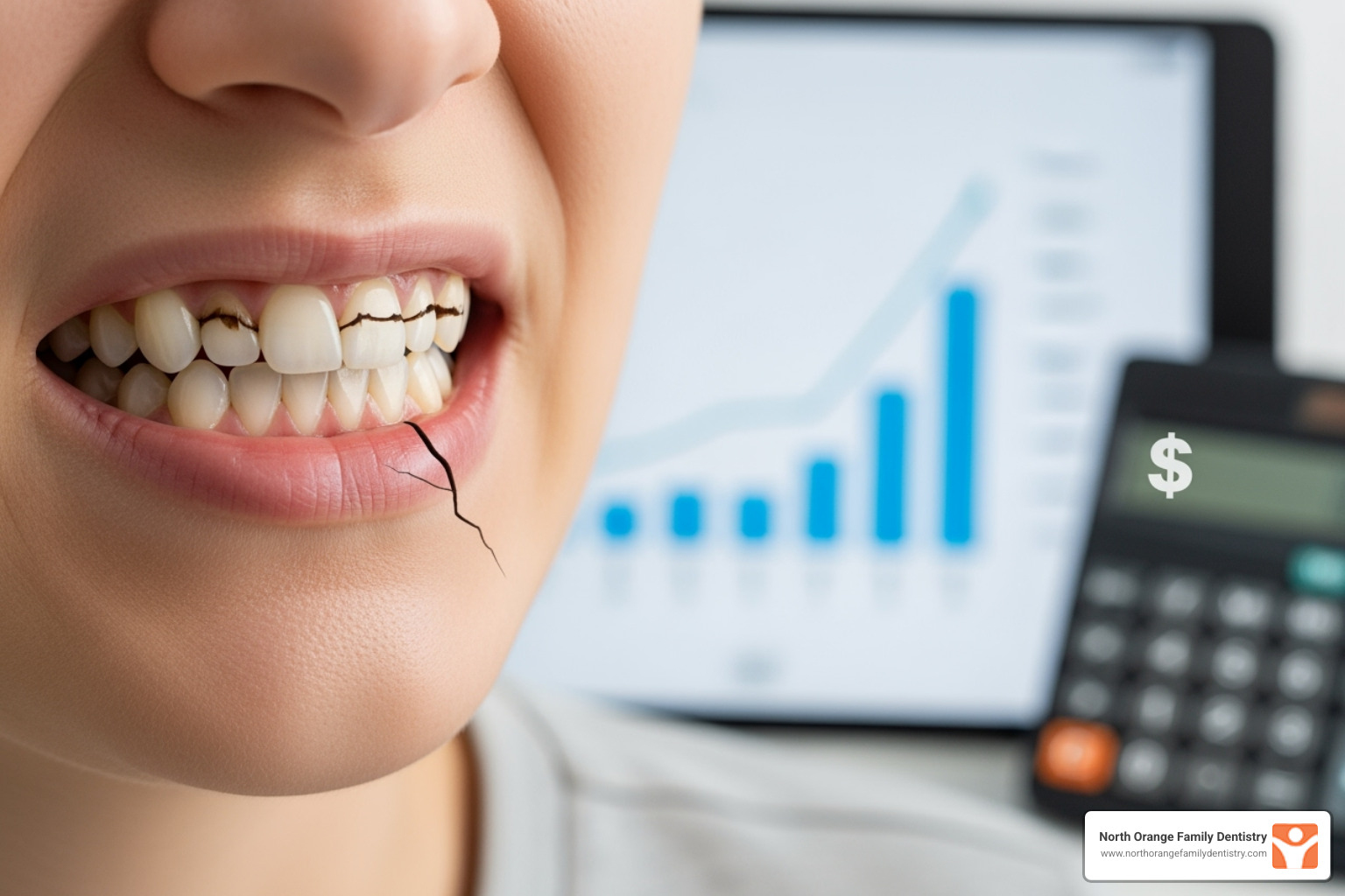 dental crown being placed - broken tooth repair cost