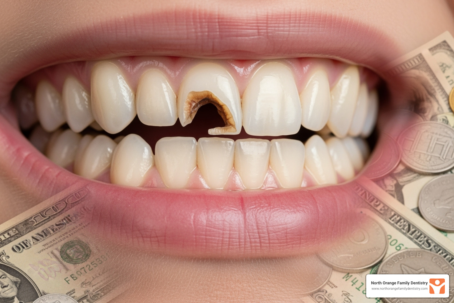 before-and-after dental bonding - broken tooth repair cost