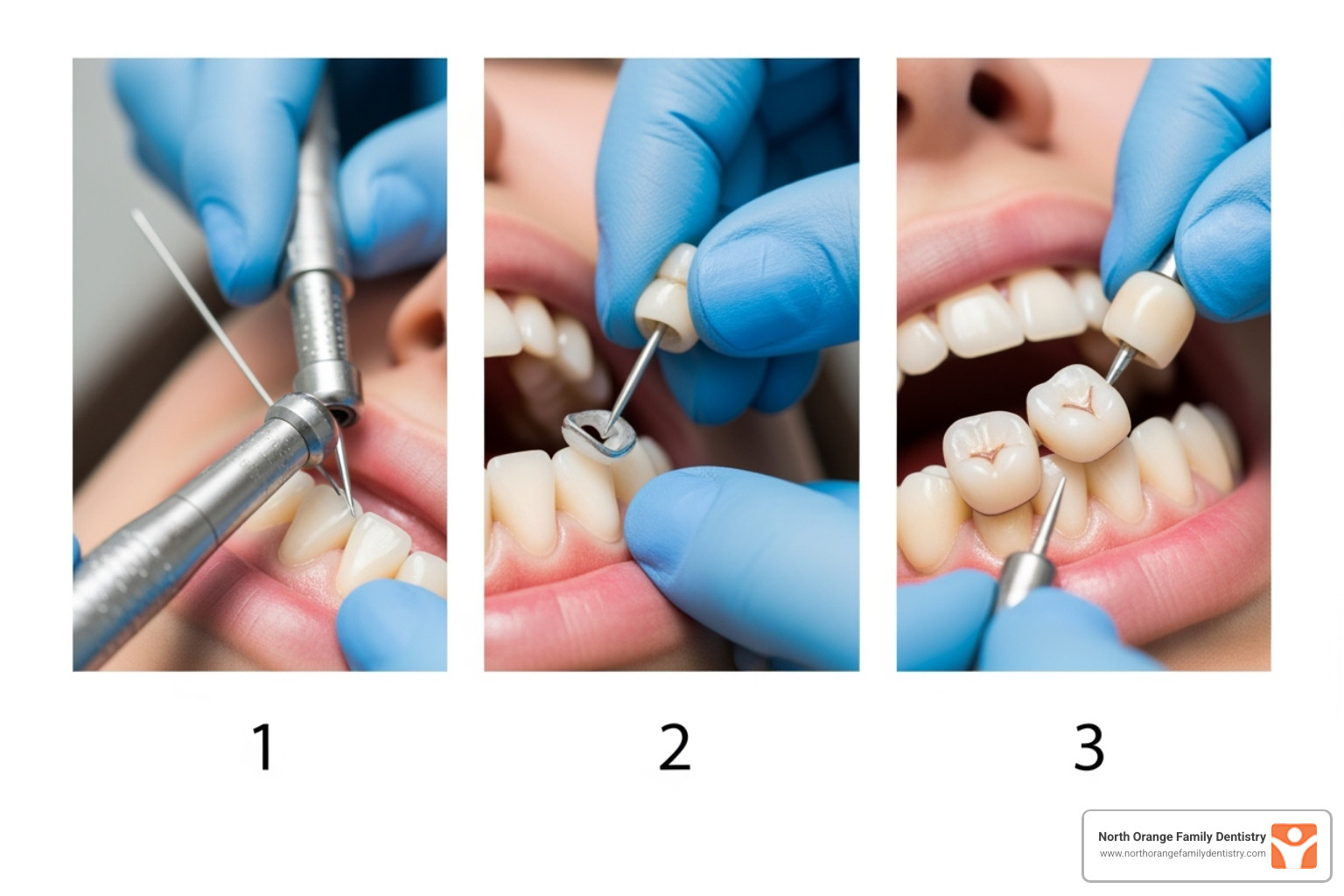 illustrating the two-visit crown procedure - dental crowns near me