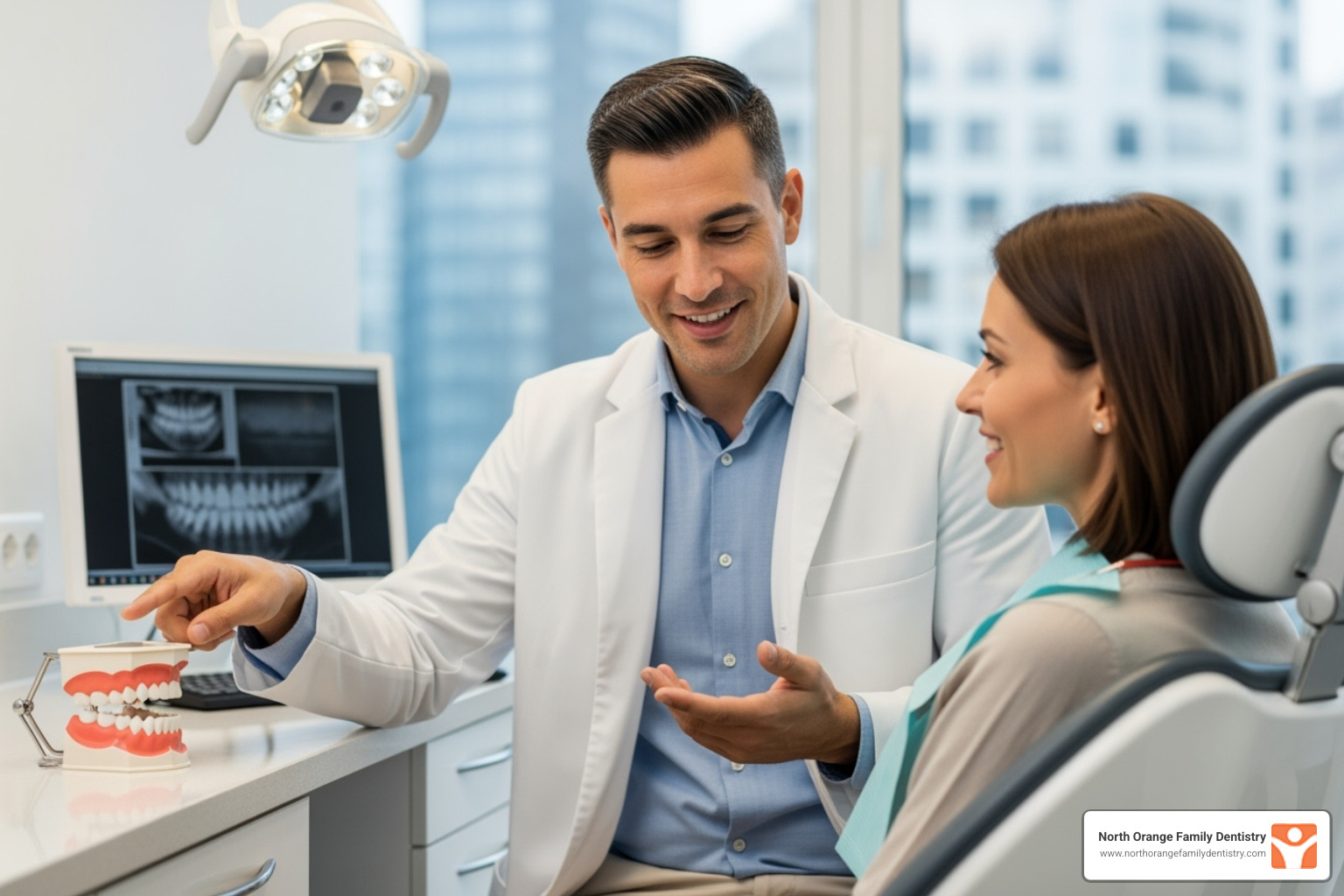 dentist consulting with a patient about their treatment plan - Partial dentures cost