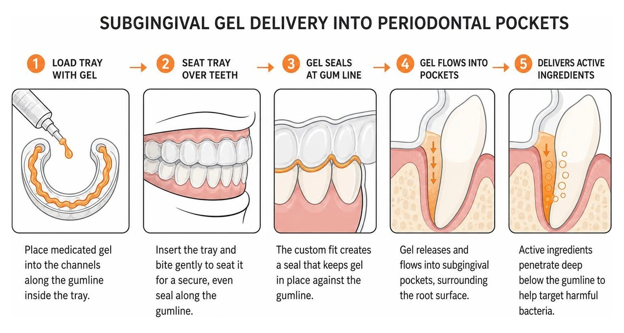 diagram of subgingival gel delivery into periodontal pockets diagram of subgingival gel delivery into periodontal pockets