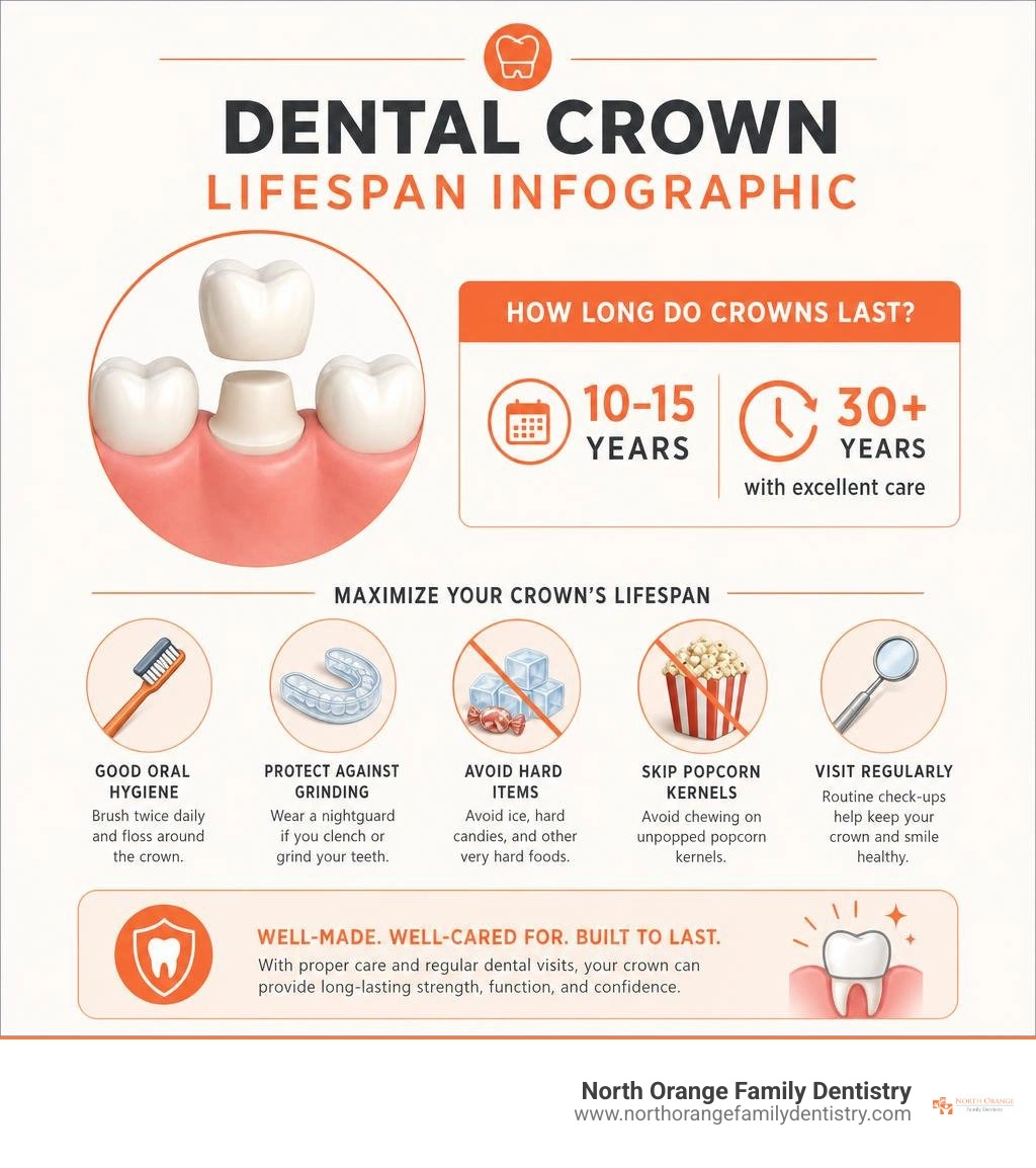 Dental Crown Lifespan Infographic infographic Dental Crown Lifespan Infographic infographic