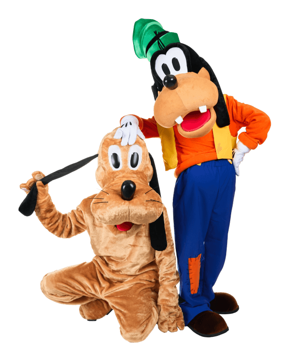 Pluto and Goofy