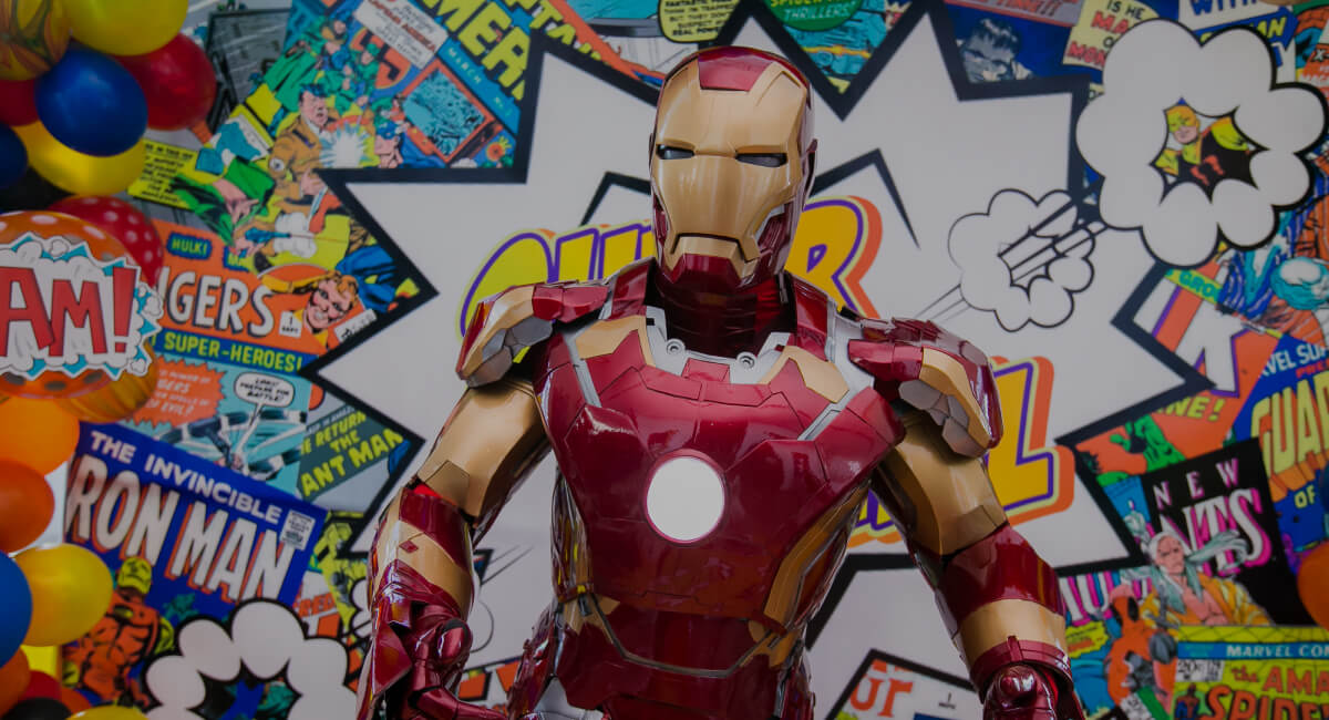 Iron Man posing for the photos