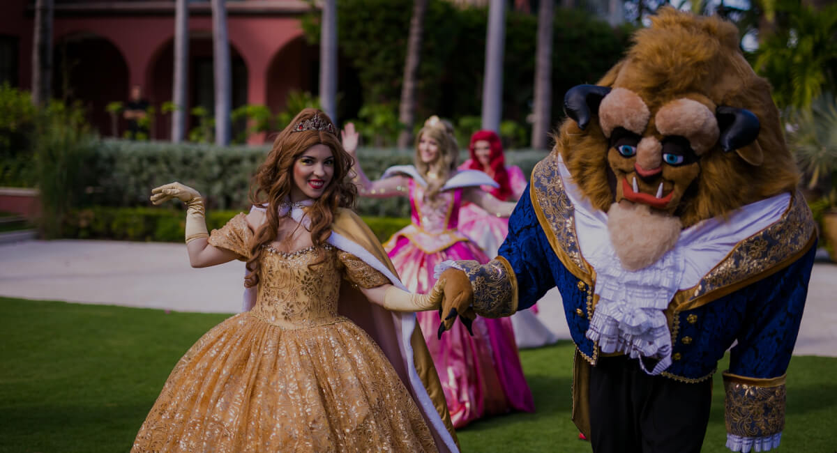 Beauty & the Beast holding hands