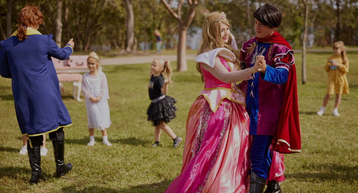 Sleeping beauty dancing with prince