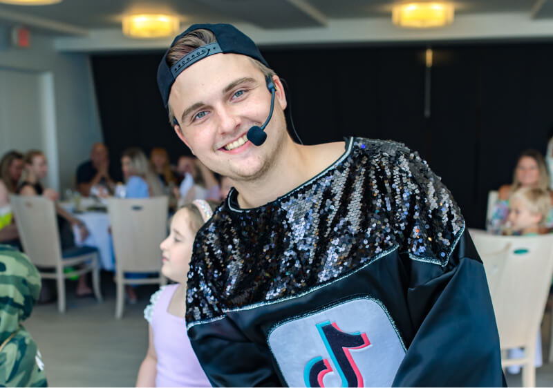 Tiktok character posing for a photo