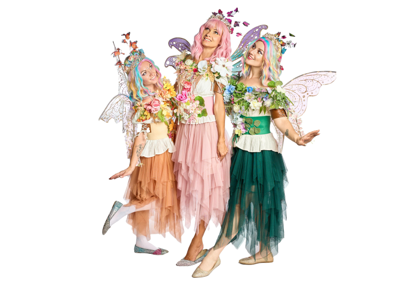 three fairies posing for a picture