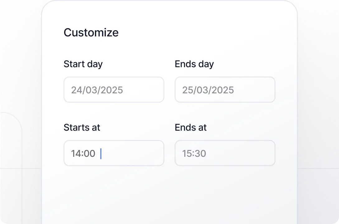 Room and Time Customization App