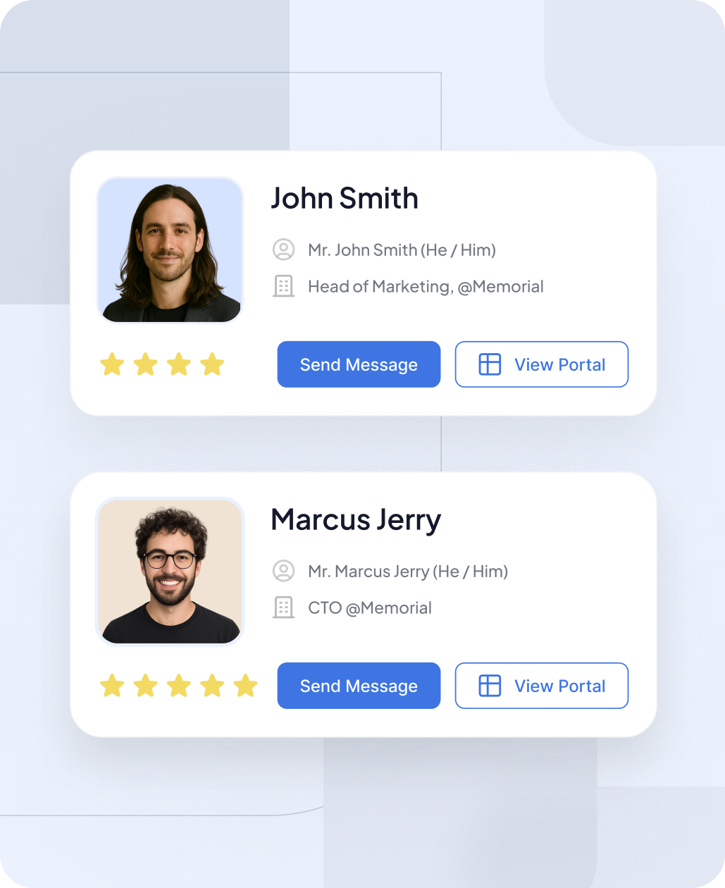 Two cards Speakers Contact