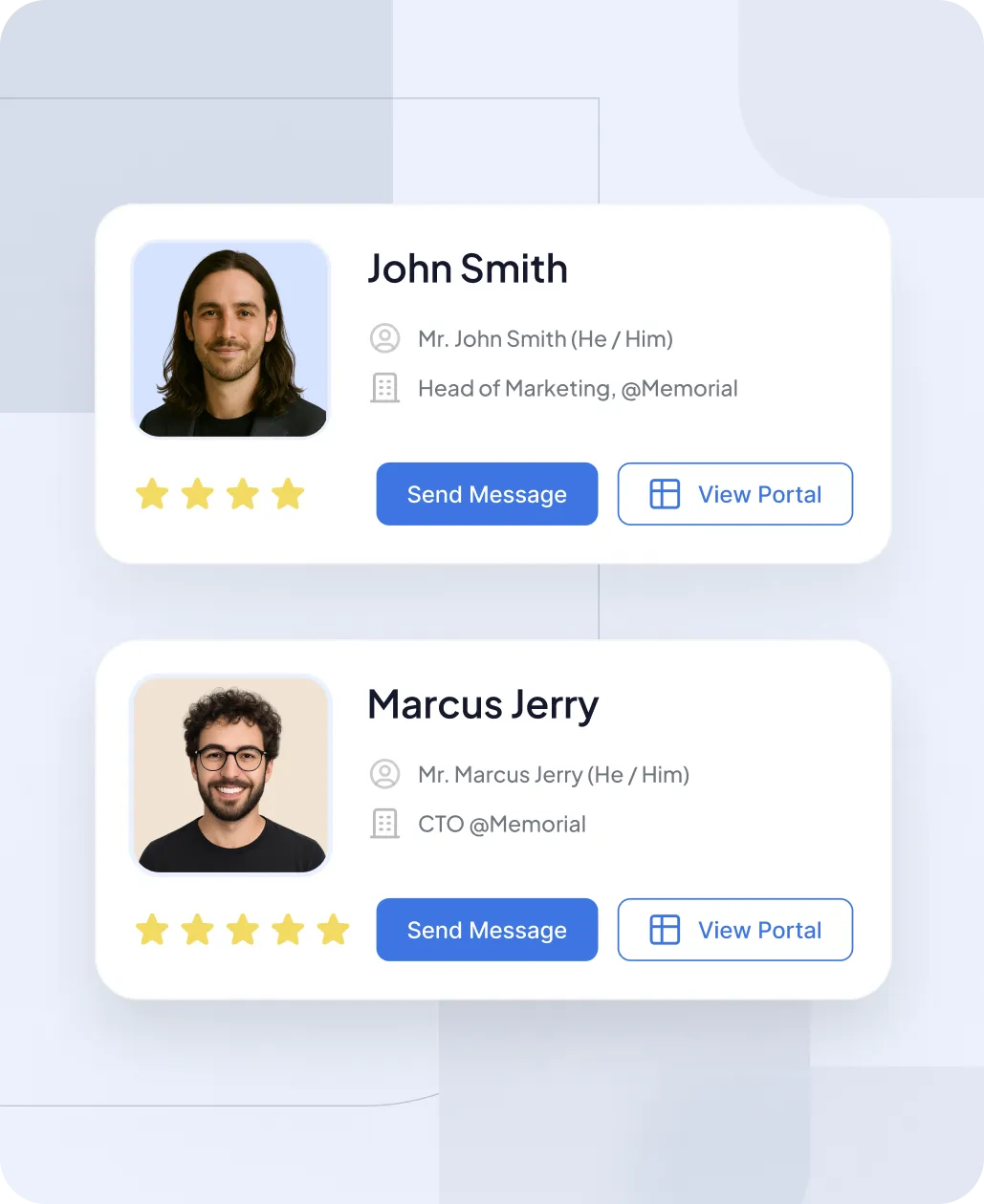 Two cards Speakers Contact