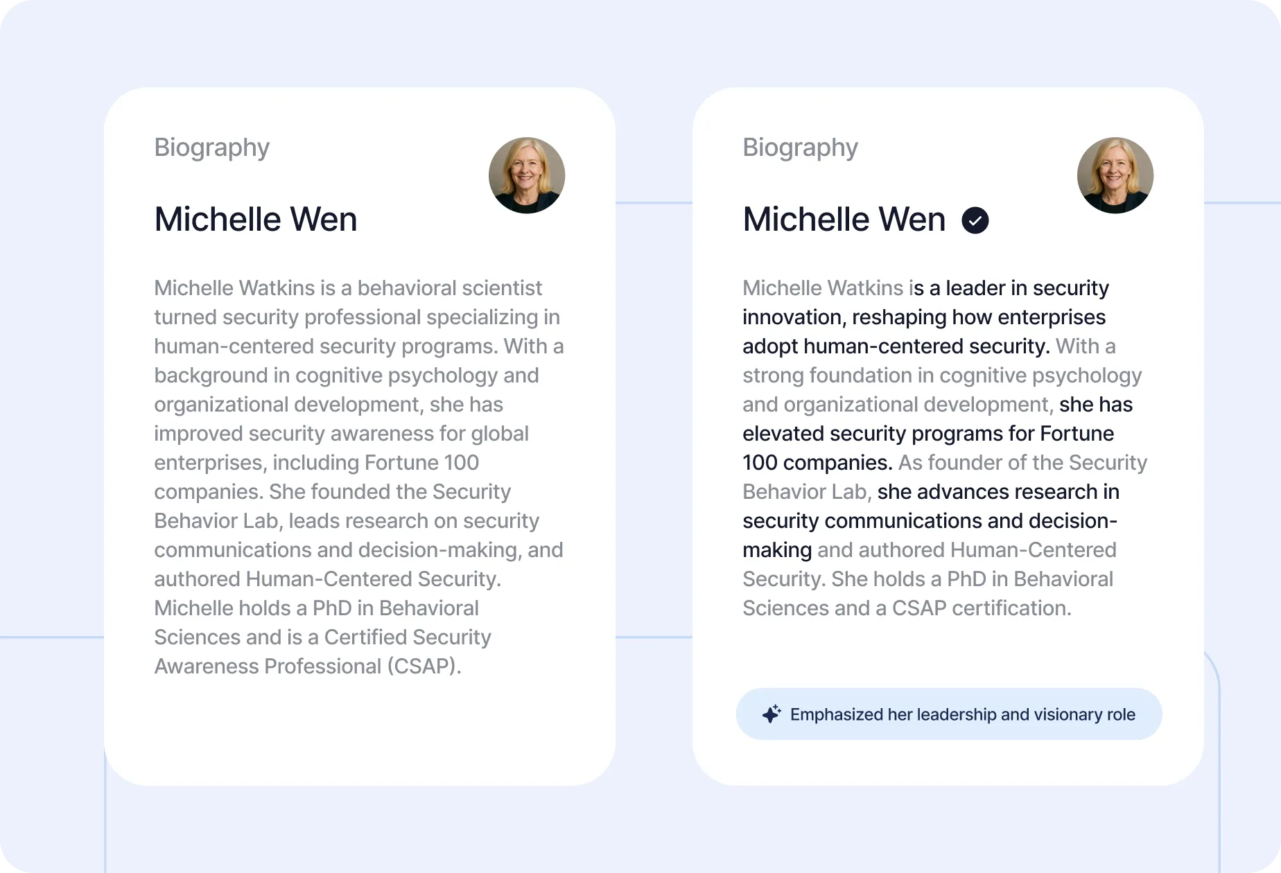 Cards of the Session Remix tool allowing editing of the session title and description.
