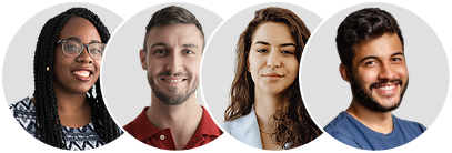 Profile photos with roles: Strategic Events, Founder & Principal, Global Head of Events, Director, Senior Content Manager.