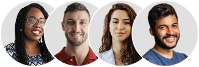 Profile photos with roles: Strategic Events, Founder & Principal, Global Head of Events, Director, Senior Content Manager.