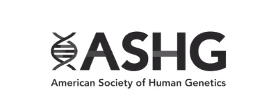 Logo of the American Society of Human Genetics with DNA strand icon.