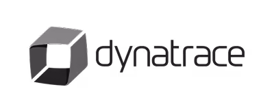 Dynatrace company logo with a three-dimensional cube icon on the left.