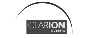 Clarion Events logo with stylized text showing 'CLARION EVENTS'.