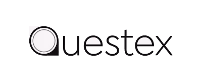 Questex company logo with a circle and stylized text in black and white.