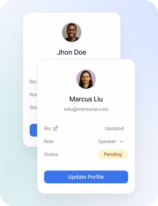 Chat interface with a blue message saying, "We're going to move the event to next month." Below, a gray message asks, "Great! could you remind me when the next meeting for the upcoming event is?" There are two buttons labeled "Propose a call" and "Remember the next meeting." At the bottom, a text input field with icons for calendar and image, placeholder text "Add a comment...," and a blue "Send" button.
