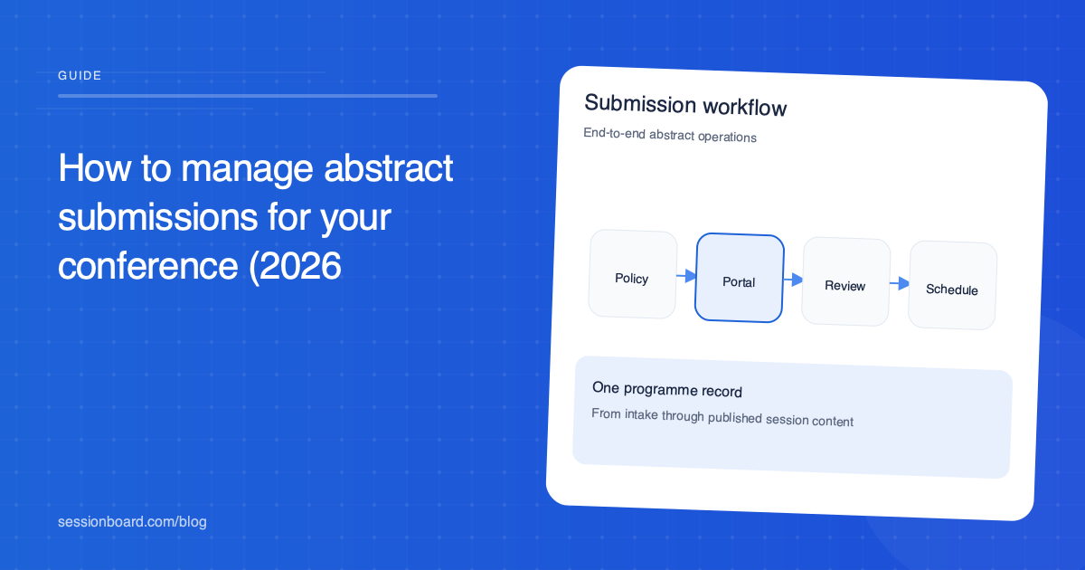 How to manage abstract submissions for your conference (2026 guide), Sessionboard blog
