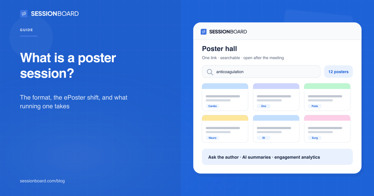 What is a poster session? A guide for the team that has to run one, Sessionboard blog