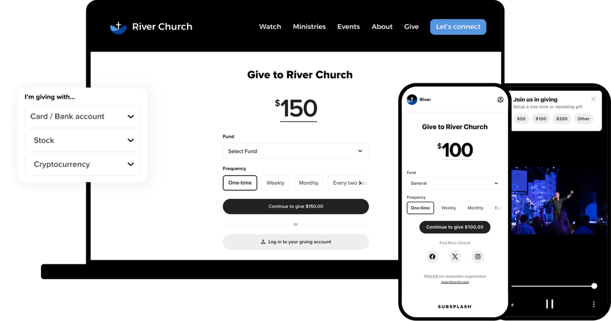 Online Giving On Phone, Tablet And Desktop