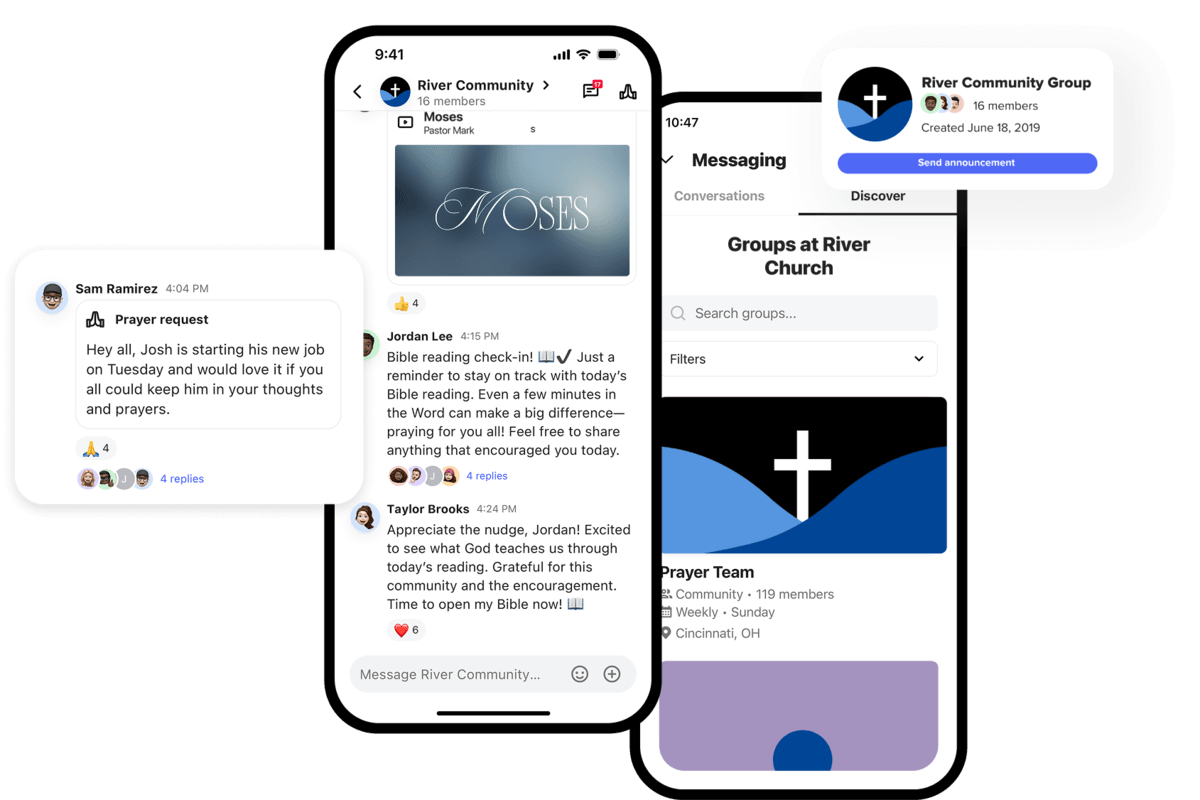 Group Messaging, Prayer Requests And People Management On Mobile