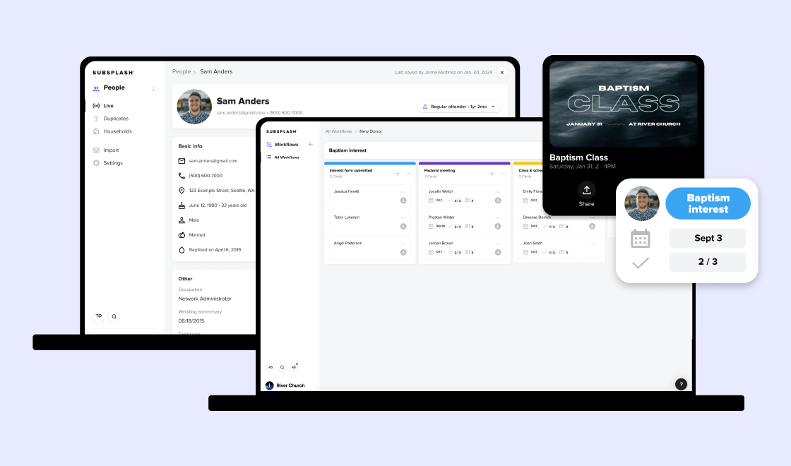 One Dashboard For Your Staff Subsplash