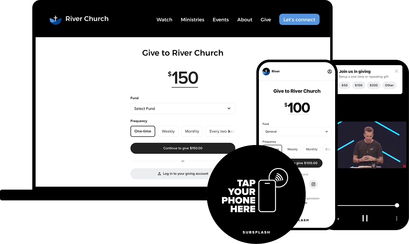 Online Giving On Phone, Tablet And Desktop