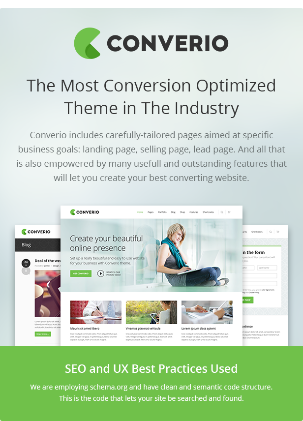 Converio – Responsive Multi-Purpose WordPress Theme