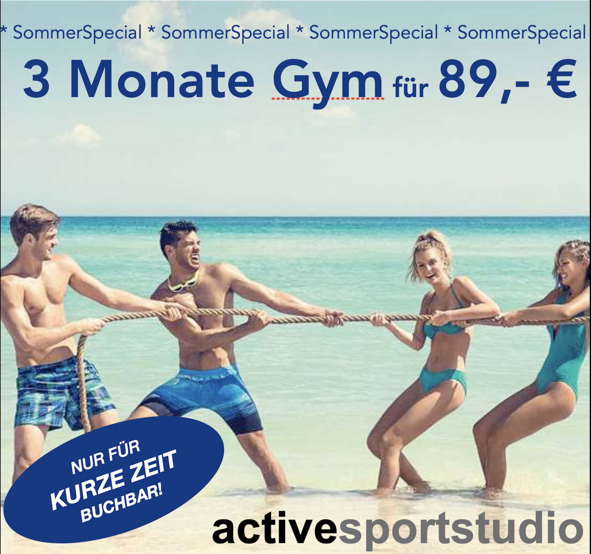 SOMMER-SPECIAL: 3 Monate Gym für 89,- €