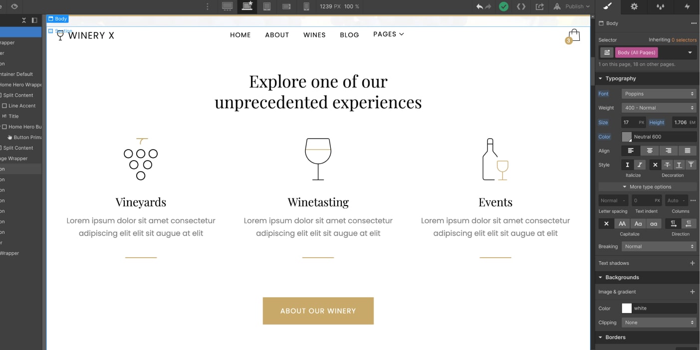 Icons And Graphics - Winery X Webflow Template