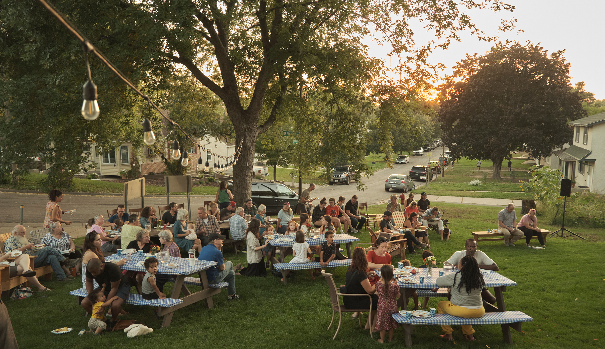 Settled community dinner at Mosaic Sacred Settlement st paul. 