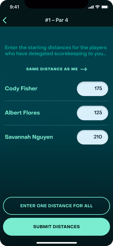 ParPoints score delegation screen