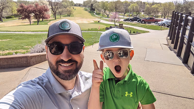 father and son playing parpoints golf