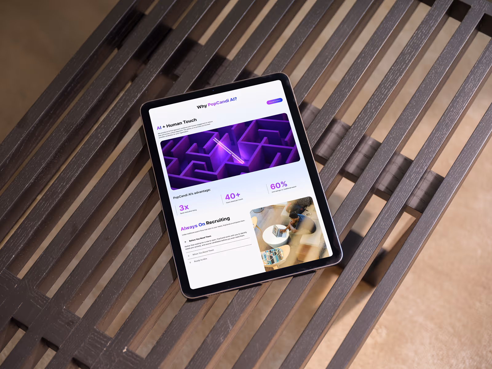 mockup of a website created in webflow