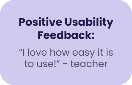 Positive Usability Feedback: "I love how easy it is to use!" -Teacher