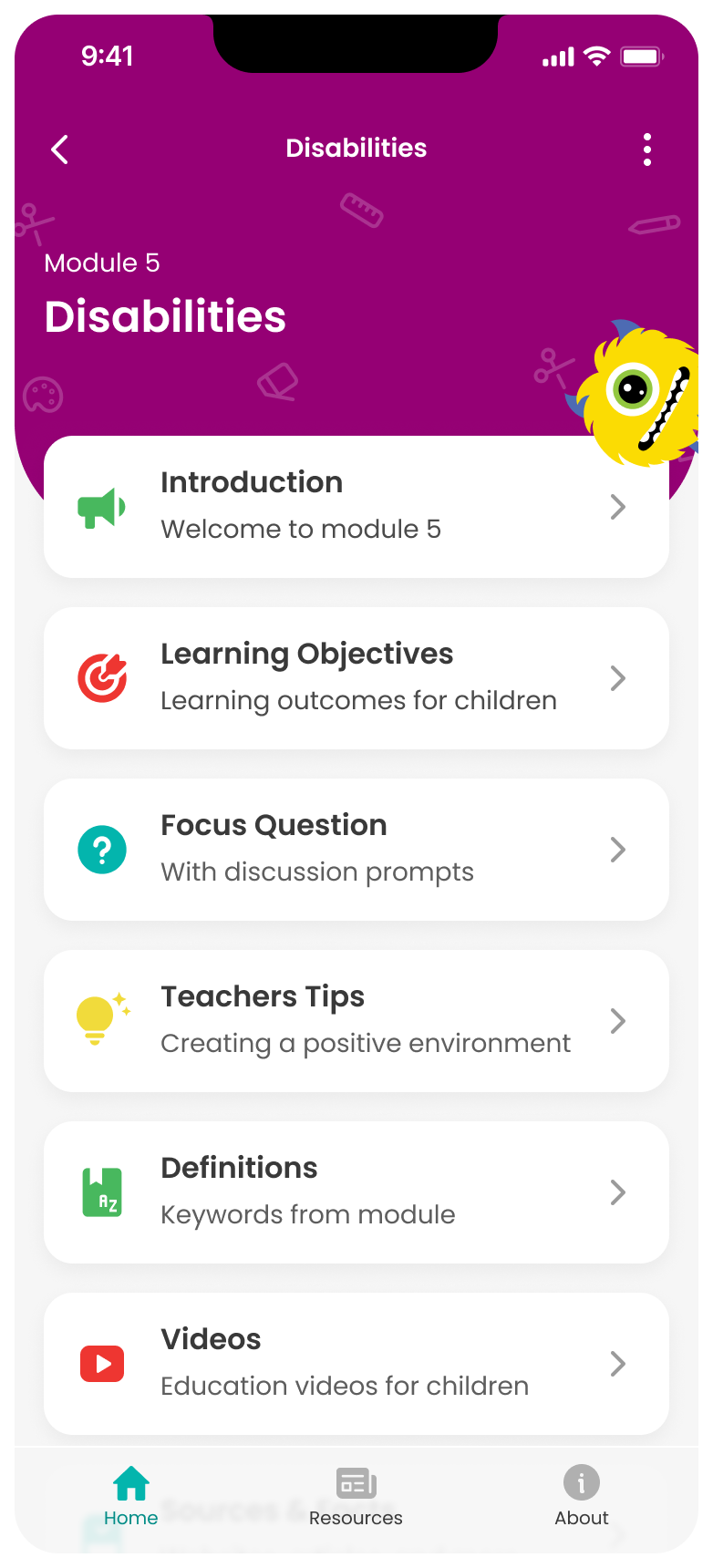 Disabilities Module Dashboard