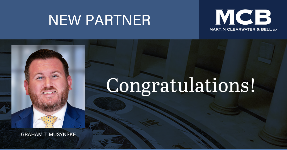 Senior Associate Graham T. Musynske has been promoted to Partner, effective July 1, 2026!