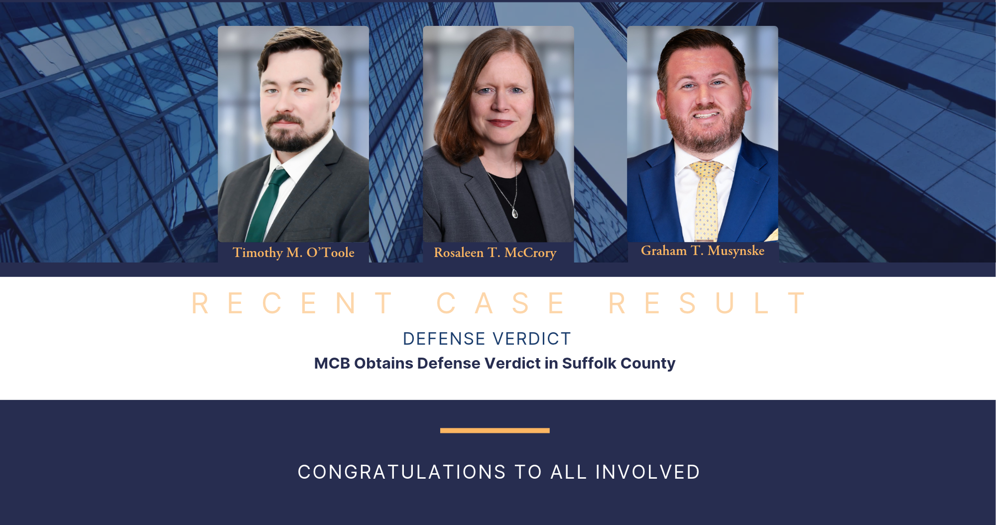 MCB Obtains Defense Verdict in Suffolk County