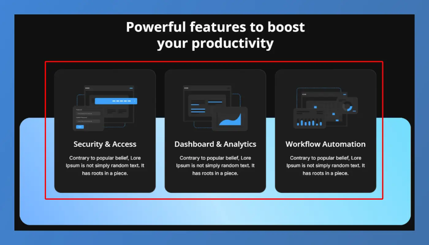 Top 3 Features – Clear and Focused