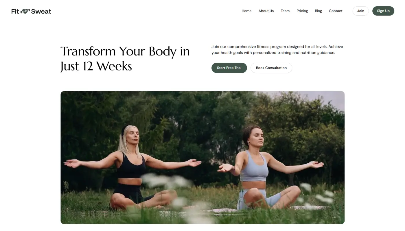  FitSweat - Free Webflow Template