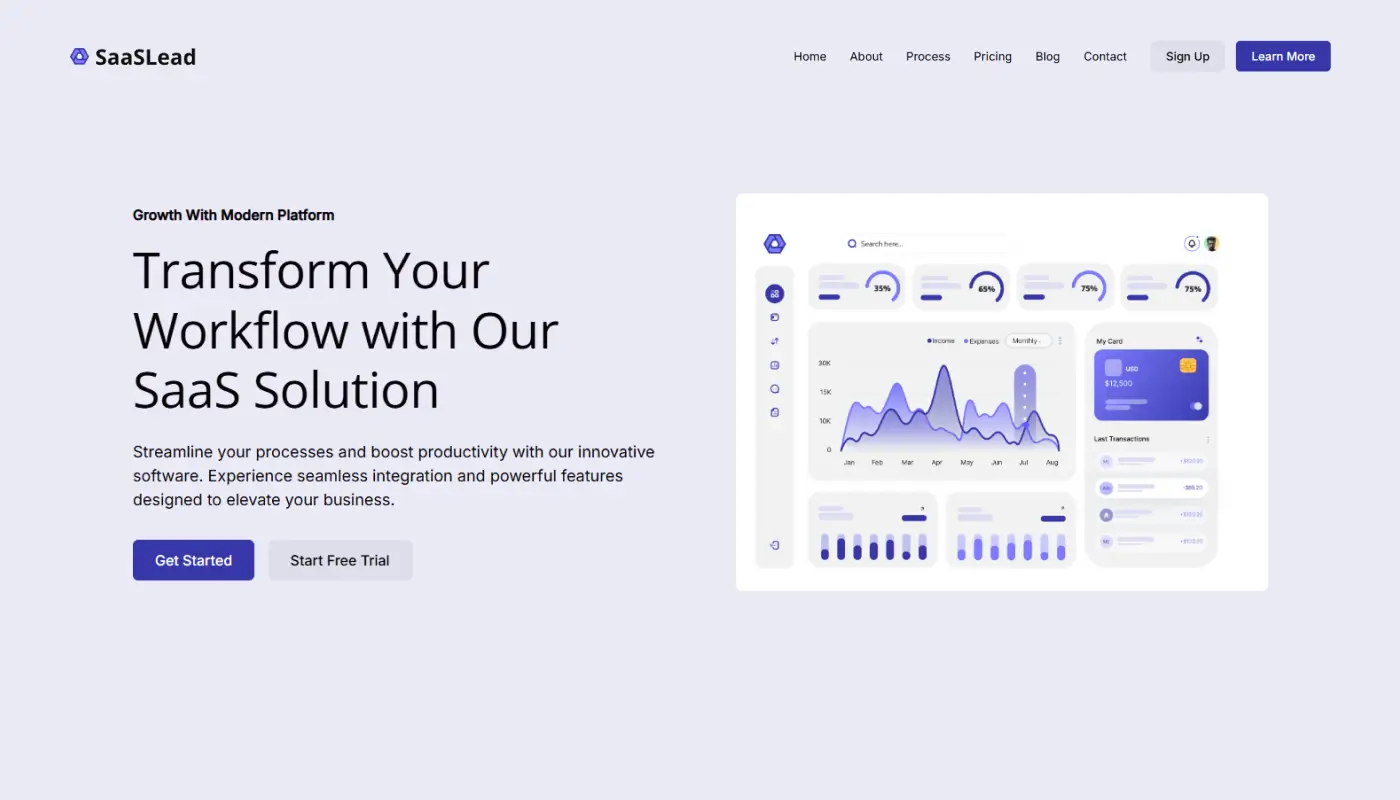 SaaSLead - Free Webflow Template