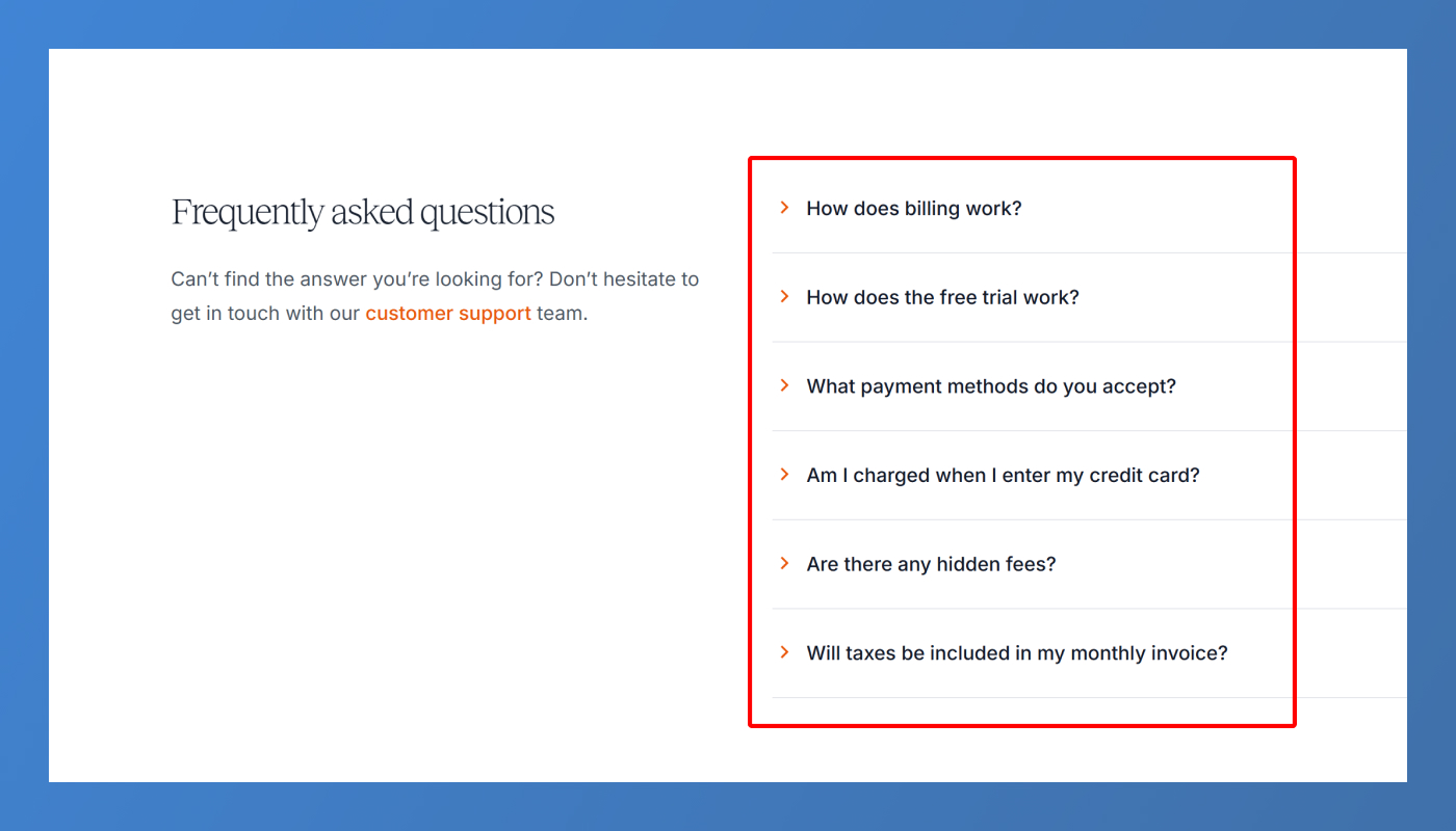 Don’t Forget an FAQ Section