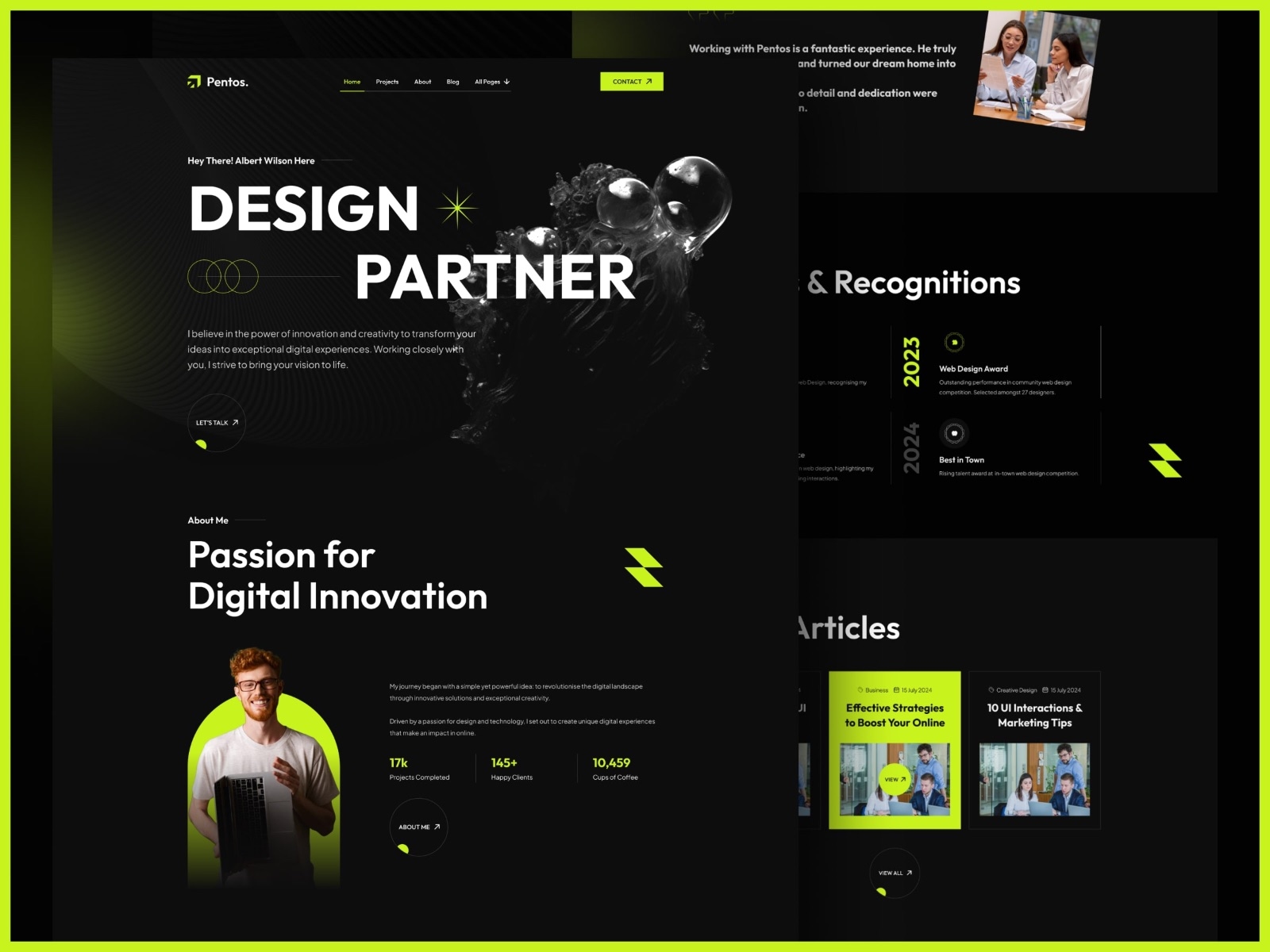 Pentos Framer Template