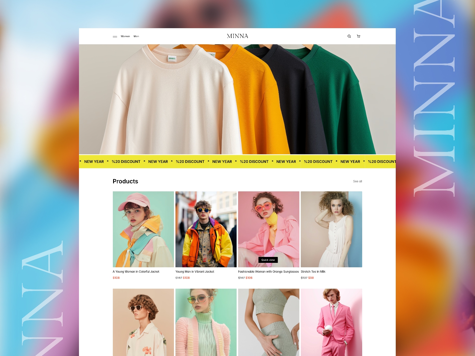 Screenshot 1 for MINNA, a Framer Marketplace template by Ulvin.
