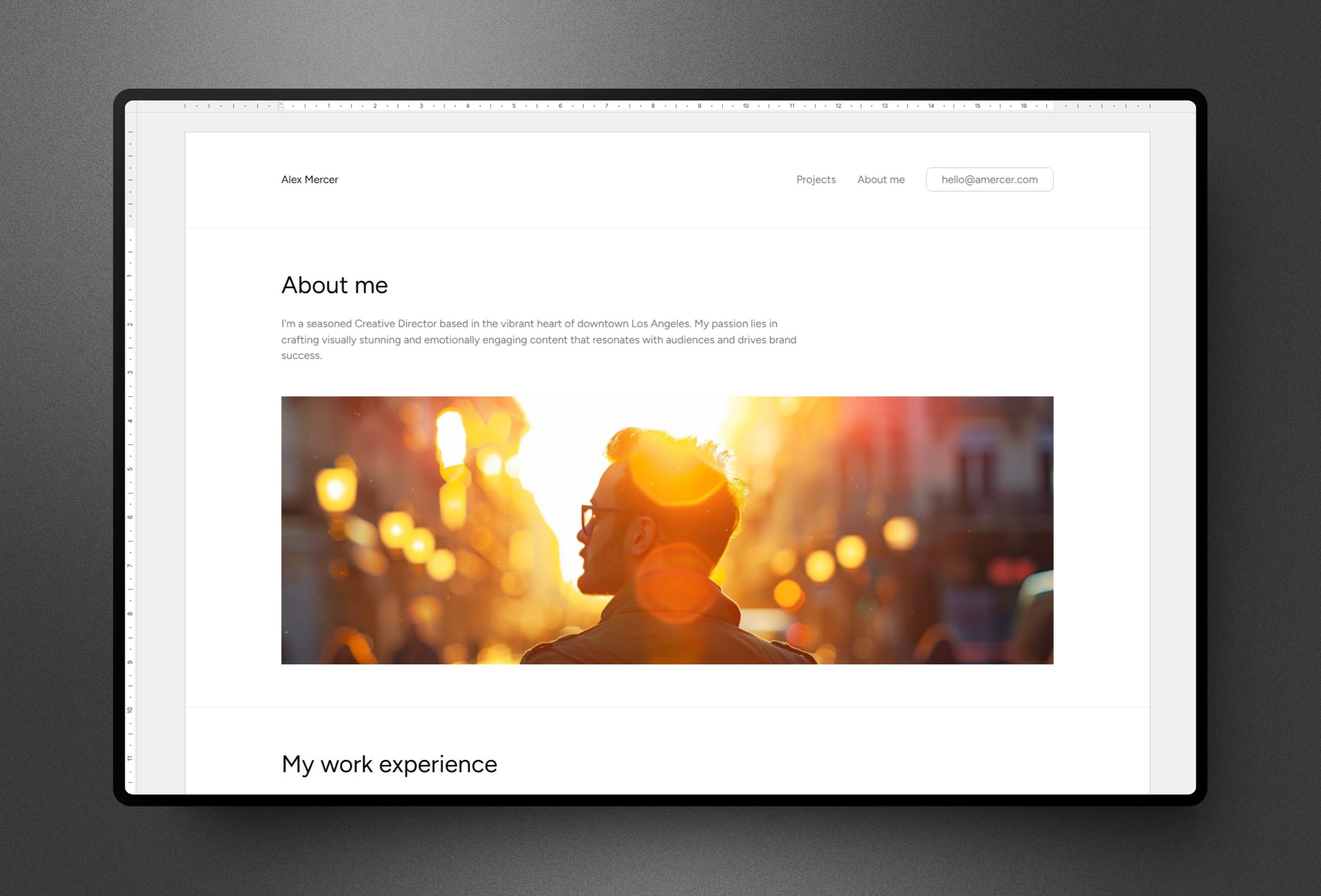 MS WordFolio Framer Template